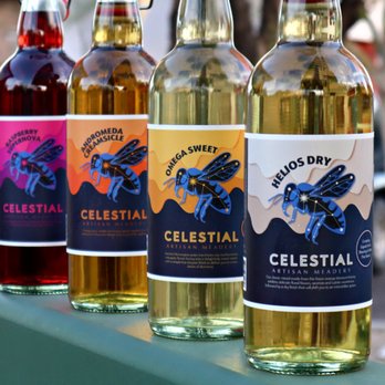Celestial Artisan Meadery - a row of bottles of alcohol - Meaderies Near Me - Carefree, Arizona Celestial Artisan Meadery - a row of bottles of alcohol - Meaderies Near Me - Carefree, Arizona
