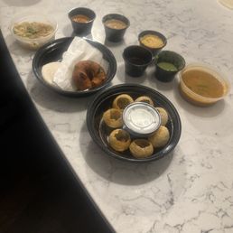 a variety of dishes on a table