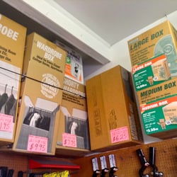 U-Haul Neighborhood Dealer - Large and small and specialized boxes.  Buy-back unused U-Haul box with receipt.