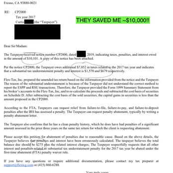Flex Tax and Consulting Group - They literally saved me from paying $10,000 in unnecessary taxes and penalties 3333!! - Tax Services Near Me - San Francisco, California Flex Tax and Consulting Group - They literally saved me from paying $10,000 in unnecessary taxes and penalties 3333!! - Tax Services Near Me - San Francisco, California