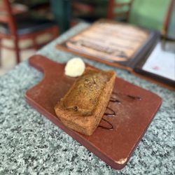 Warm banana bread - restaurant's bread (no cost)