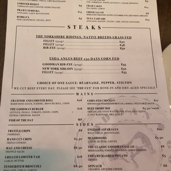 Goodman - Menu - Steakhouses Near Me - London, XGL Goodman - Menu - Steakhouses Near Me - London, XGL