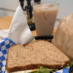 Duck Duck Coffee - Spinach Dip Sandwich and Chai Tea Latte