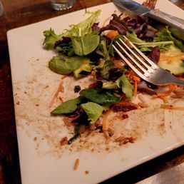 Food served on a chipped plate. Food served on a chipped plate.