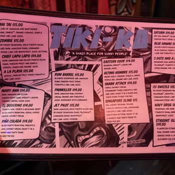 Tiki-Ko - menu (april 2025) - Tiki Bars Near Me - Bakersfield, California