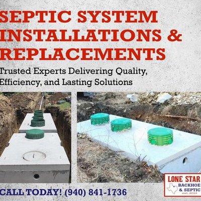 Septic Installation - For many years Lone Star Backhoe and Septic has been dedicated to providing our customers with high quality and sustainable septic systems, storm cellars, and excavation services. We pride ourselves on excellent customer service and delivering top-tier work the very first time. Our team of experts is well versed and ready to handle any job sent their way. Give us a call today to see how we can take your project to the next level.