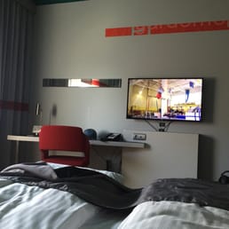 Dark rooms but nice size for Europe, clean and quiet.