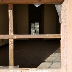 Camarillo State Hospital - South quad has become raccoon have according to the thousands of footprints inside the abandoned buildings.