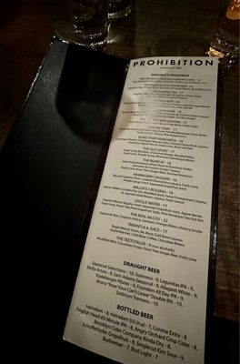 Menu photo 2 Prohibition New York, NY
