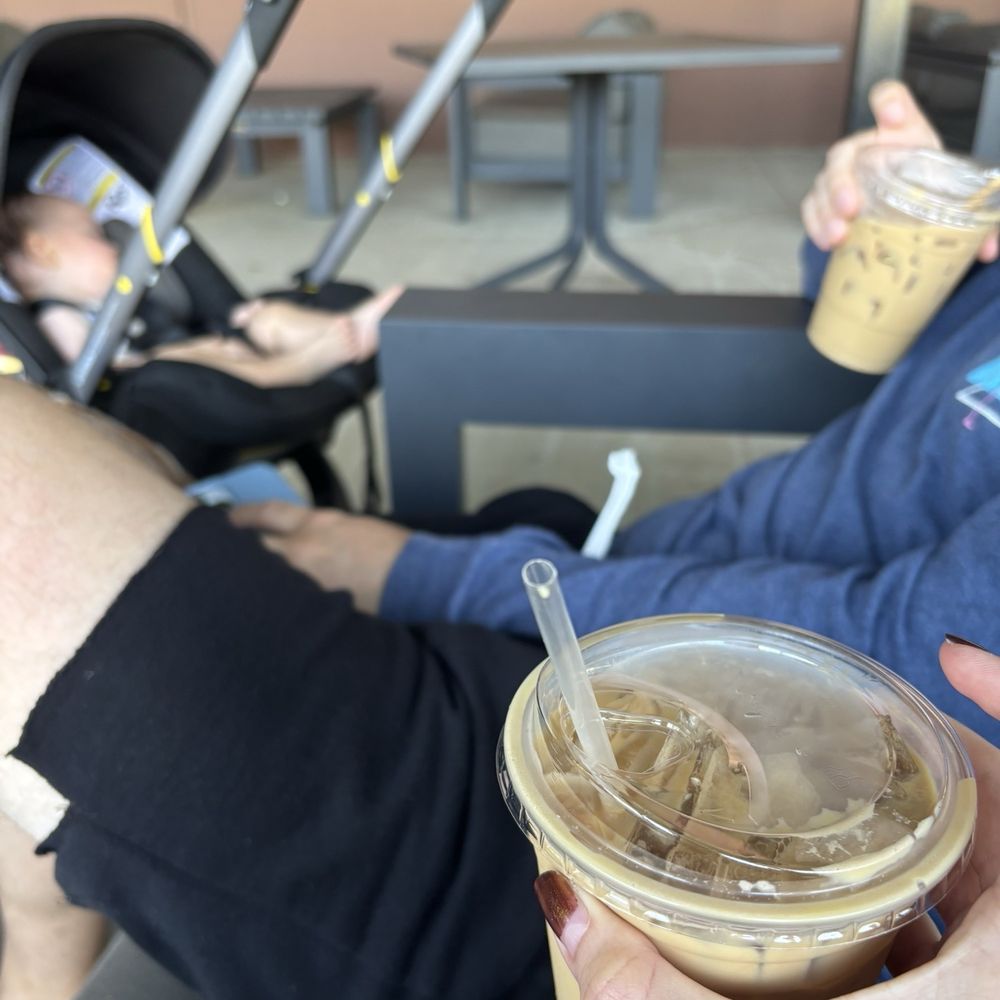 Iced vanilla latte and iced salted caramel latte Iced vanilla latte and iced salted caramel latte