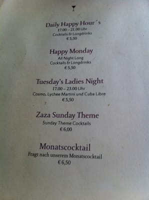 Menu photo 2 Zaza Bar Hamburg, HH Menu photo 2 Zaza Bar Hamburg, HH