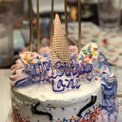Safeway - Unicorn Cake with candles