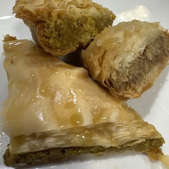 Tasty Pasta & Grill - Homemade Baklava made with pistachios that just cleanses the palette. You can't go wrong with this. - Mediterranean Near Me - Blacksburg, Virginia Tasty Pasta & Grill - Homemade Baklava made with pistachios that just cleanses the palette. You can't go wrong with this. - Mediterranean Near Me - Blacksburg, Virginia