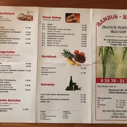 Bambus Bistro - Speisekarte