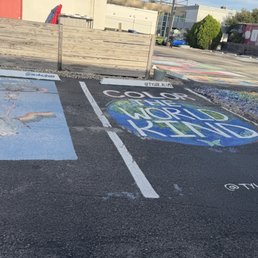 Fun painted parking spots. Fun painted parking spots.