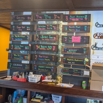 Flat River Brewing Co - menus on the wall - Brewpubs Near Me - Greenville, Michigan