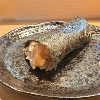 Kase Sake & Sushi - Salmon hand roll with some sort of truffle aioli, final course of our omakase - Sushi Bars Near Me - Las Vegas, Nevada Kase Sake & Sushi - Salmon hand roll with some sort of truffle aioli, final course of our omakase - Sushi Bars Near Me - Las Vegas, Nevada