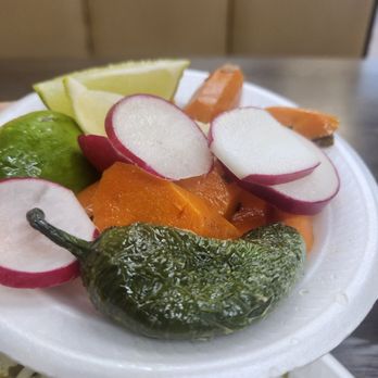 El Taco Lucas - Spicy chili plate and carrots and radishes - Mexican Near Me - Corona, California El Taco Lucas - Spicy chili plate and carrots and radishes - Mexican Near Me - Corona, California