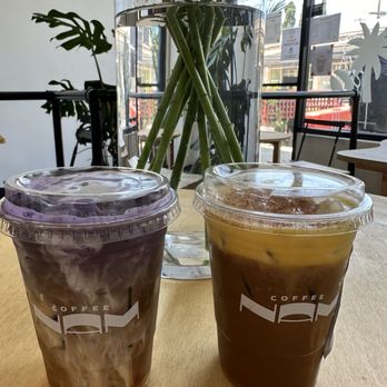 Nam Coffee - Ube coconut (left) Egg coffee (right) - Coffee & Tea Near Me - Los Angeles, California Nam Coffee - Ube coconut (left) Egg coffee (right) - Coffee & Tea Near Me - Los Angeles, California