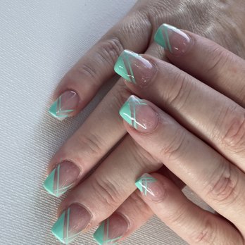 Regal Nails, Salon & Spa - Square nails with rounded edges. Beautiful design by Fin. - Nail Salons Near Me - Jacksonville, Florida Regal Nails, Salon & Spa - Square nails with rounded edges. Beautiful design by Fin. - Nail Salons Near Me - Jacksonville, Florida