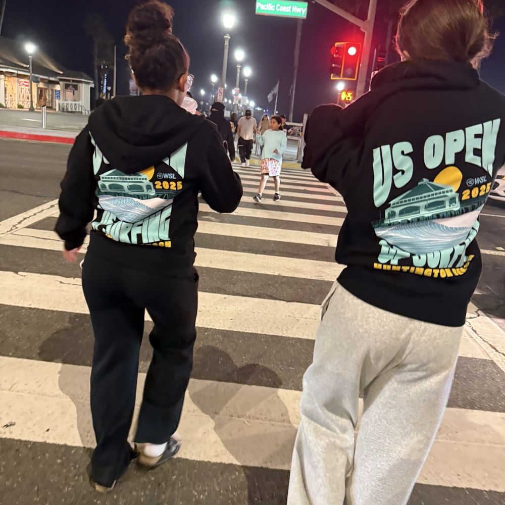 Jack's Surfboards - Putting on our new sweatshirts to head across the street to the beach!! - Sporting Goods Near Me - Huntington Beach, California