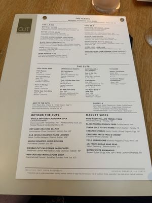 Menu photo 1 CUT Beverly Hills Beverly Hills, CA