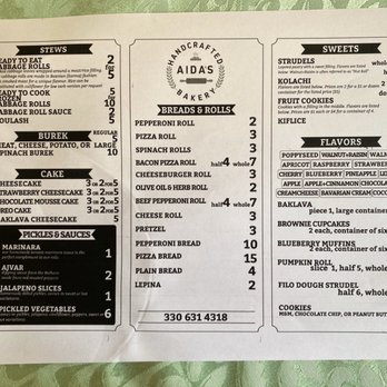 Aida's Bakery - Menu - Bakeries Near Me - Hartville, Ohio