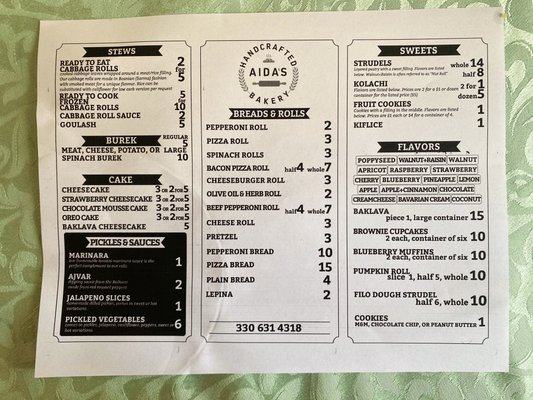 Menu photo 2 Aida's Bakery Hartville, OH