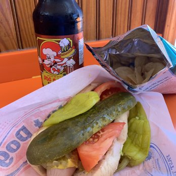Boz Hot Dogs - Chicago dog, root beer, chips--a perfect summer snack. - Hot Dogs Near Me - Bourbonnais, Illinois Boz Hot Dogs - Chicago dog, root beer, chips--a perfect summer snack. - Hot Dogs Near Me - Bourbonnais, Illinois