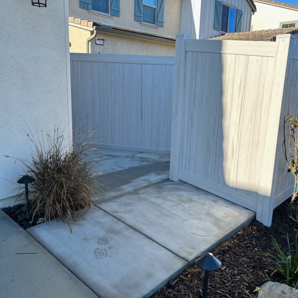 F G Landscape Construction - Custom trash area with new fence and concrete - Landscaping Near Me F G Landscape Construction - Custom trash area with new fence and concrete - Landscaping Near Me