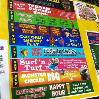 Moose's Pub & Cafe - Kihei - Specials January 2018 - American Near Me - Kihei, Hawaii Moose's Pub & Cafe - Kihei - Specials January 2018 - American Near Me - Kihei, Hawaii