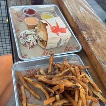 The Crack Shack - Burger and Hand Cut Fries (Large) - New American Near Me - San Diego, California The Crack Shack - Burger and Hand Cut Fries (Large) - New American Near Me - San Diego, California