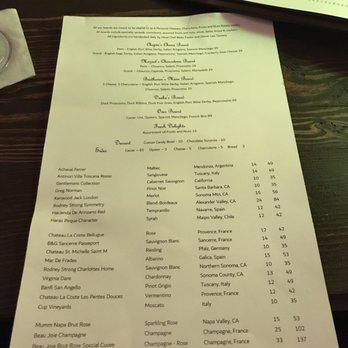 The Cellar - A Wine Library - The boards and dessert menu with perfect wine pairings menu. The extensive list of wine menu, not pictured. - Wine Bars Near Me - Pasadena, California