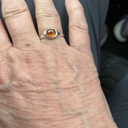Artisana - Orange garnet ring.