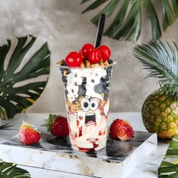 Waka Waka Snack Bar - Sweet cream fruit cup with some delicious cherries!