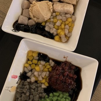 Black Ball - two plates of food on a table - Desserts Near Me - Mississauga, Ontario