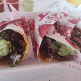 Carne asada, pollo asada and adobado tacos Carne asada, pollo asada and adobado tacos