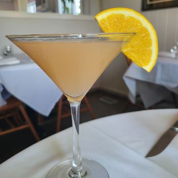 La Plage Wading River - Mandarin cosmopolitan.  Perfectly made cocktail - French Near Me - Wading River, New York