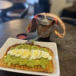The Exchange Coffee Bar - Farmer's Toast and iced coffee