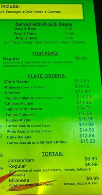 Menu photo 2 Taqueria Modesto Modesto, CA