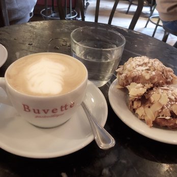 Buvette - Cappuccino and almond croissants - French Near Me - New York, New York