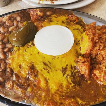 Beef House - The cheese enchiladas, which FYI on Thursdays they have all you can eat - Diners Near Me - Garland, Texas