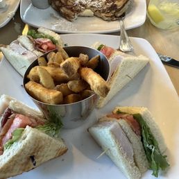 Turkey club sandwich with yummy fries! So good! Turkey club sandwich with yummy fries! So good!