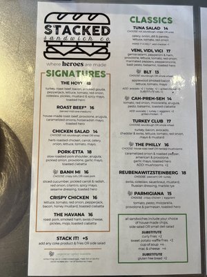 Menu photo 4 Stacked Sandwich Park City, UT