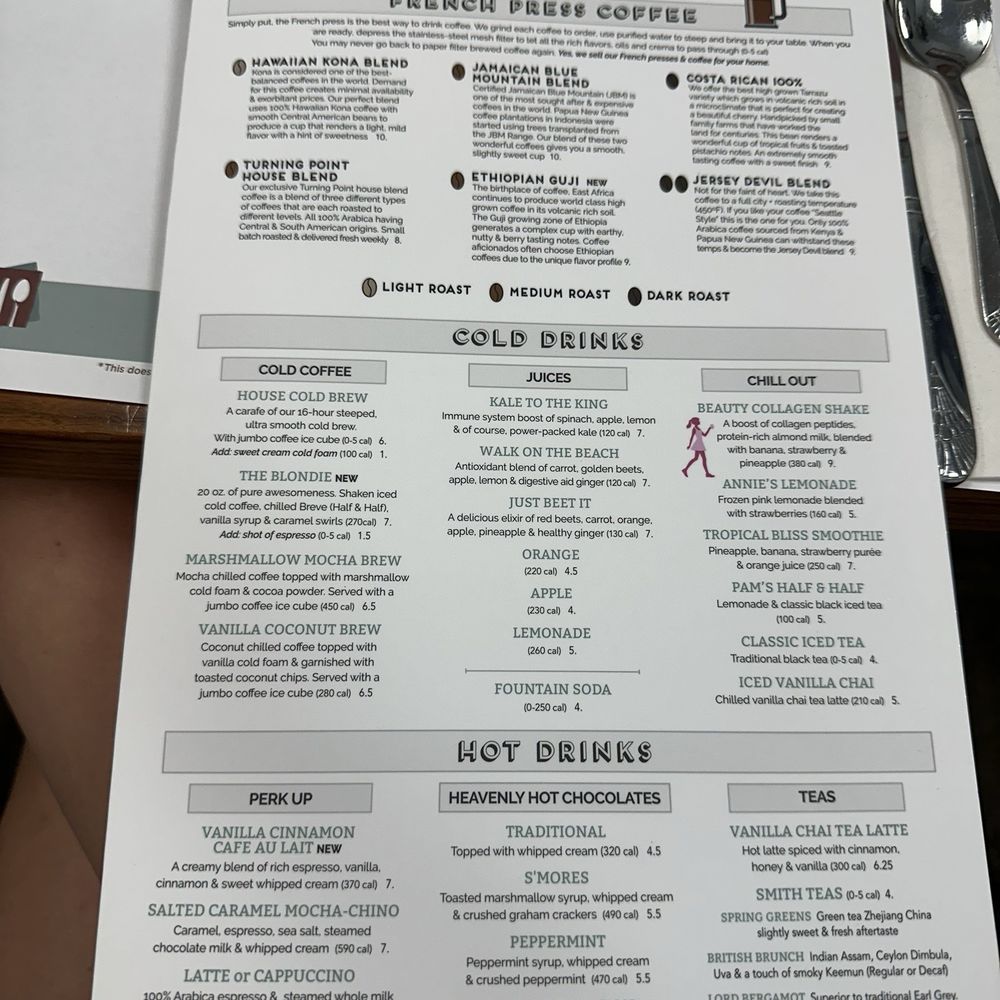 Turning Point - Menu - Coffee & Tea Near Me - Paramus, New Jersey Turning Point - Menu - Coffee & Tea Near Me - Paramus, New Jersey