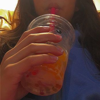 Tiny Bubbles Tea Bar - Coconut Brown Sugar Bubble Tea with Unicorn popping pearls and coconut Jellies - Bubble Tea Near Me - Marietta, Georgia