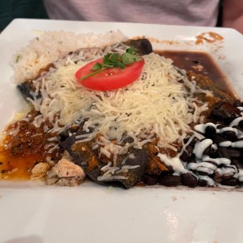 Blue Agave Grill - Blue corn tortilla enchiladas (with chicken) - super tasty! - Seafood Near Me - Fort Collins, Colorado