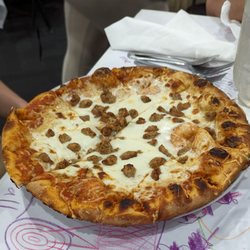 Sausage and onion pizza