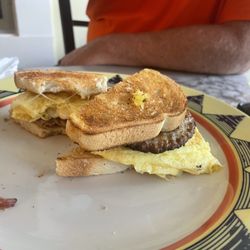 Sippin Cow - Sunshine sandwich with sausage