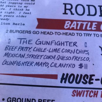 Rodeo Goat - They battle two burgers every couple of weeks. Here's what's in the Gun Fighter - Burgers Near Me - Houston, Texas